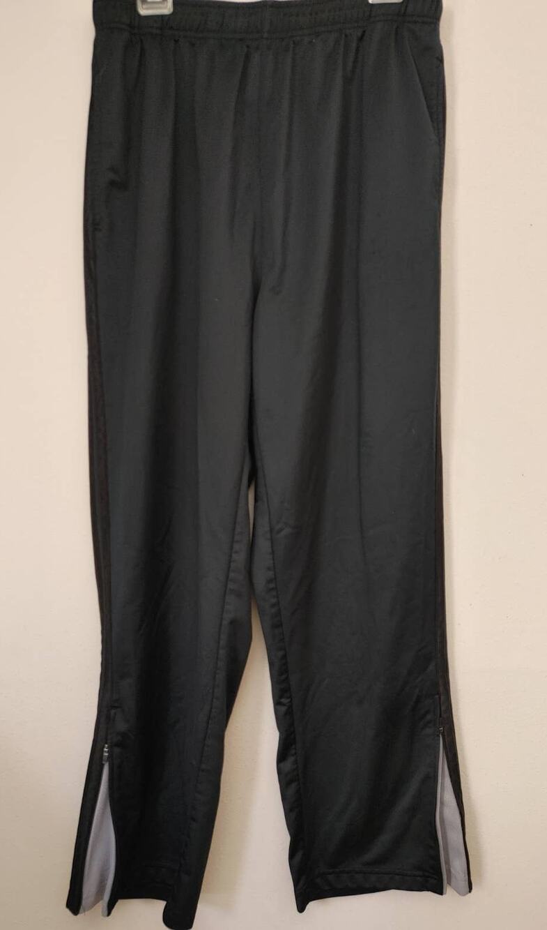 Tek Gear Pull On Drawstring Elastic Waist Basketball Pants XL Black/Gray